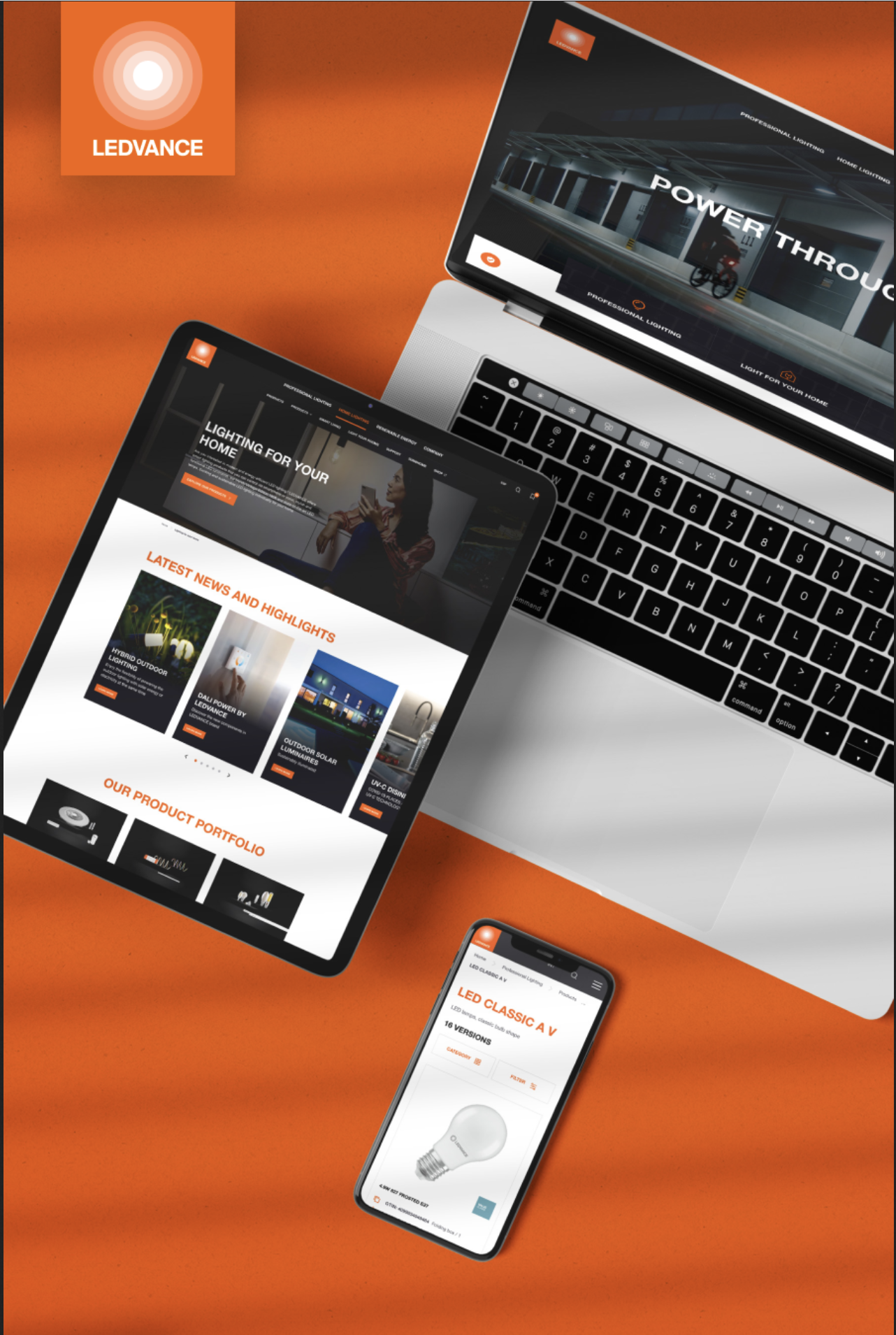 LEDVANCE Plattform-Teaser mit moderner digitaler Markeninszenierung